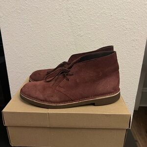 Clarks Bushacre 2 Chukka Boots Bordeaux Suede Men’s Size 11